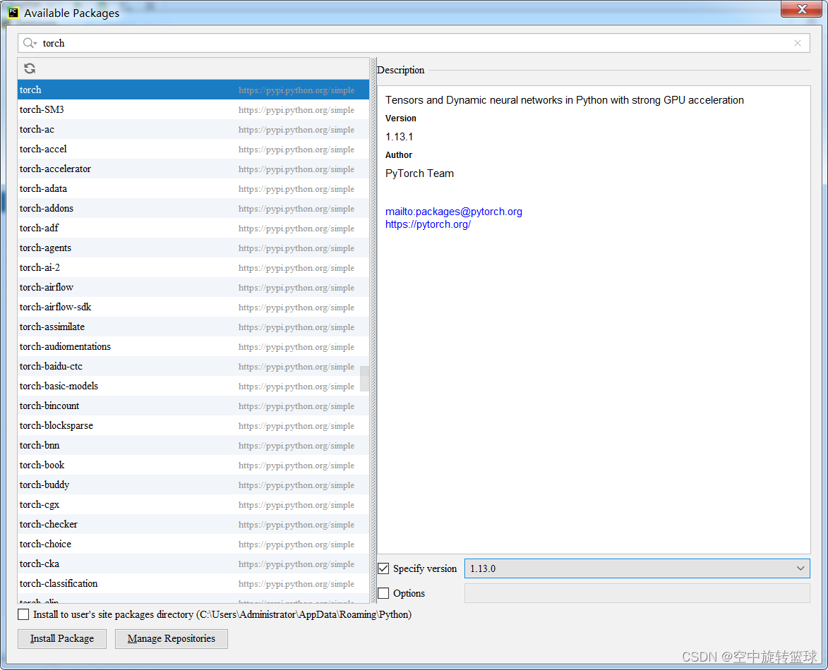 Pycharm 中Torch安装方法