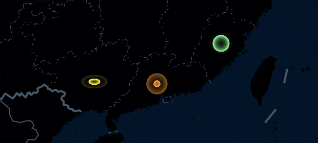 百度地图,arcgis地图利用canvas动画绘制圆形扩散,运动轨迹等动态效果