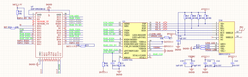 wifi(天線ipex轉sma)2.rj45(lan8720)3.隔離485一路(iso3082)4.