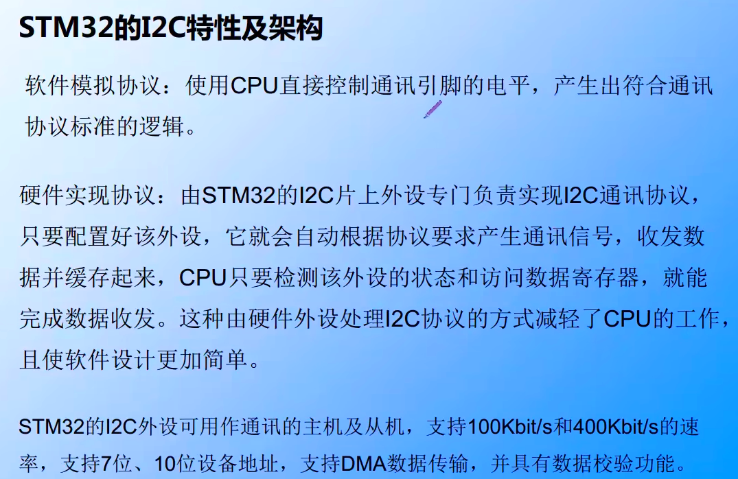 STM32的I2C特性及架构