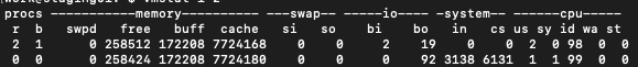 vmstat命令结果