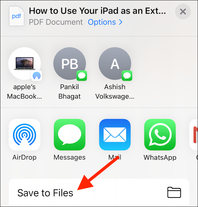 Tap "Save to Files."