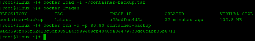 Restoring Docker Tarball