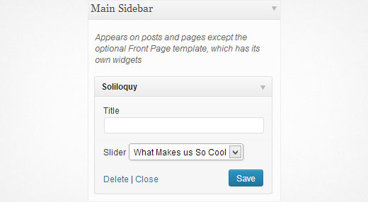 Soliloquy widget allows you to add sliders in sidebar