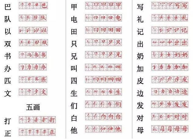 24个笔画顺序表语文老师整理560个小学常用汉字笔画笔顺表小学阶段多