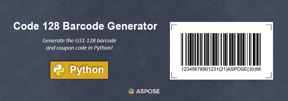 Code 128 barcode generator in Python.