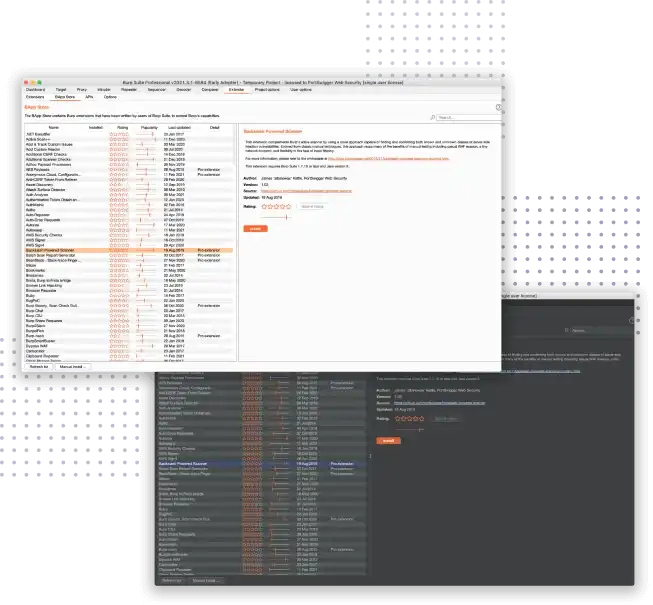 Screenshot of BApp Store for Burp Suite Professional