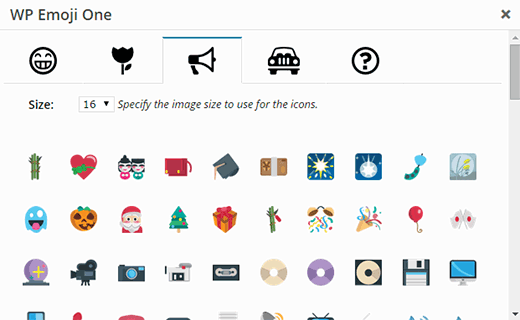Switch between emoji icon by clicking on category tabs