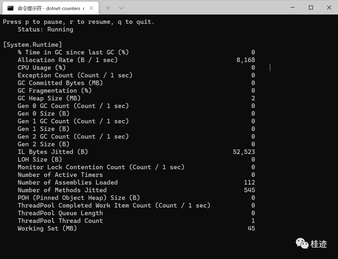 dotnet中的counters说明（一）