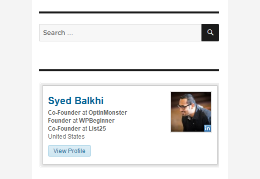 Syed Balkhi LinkedIn Profile