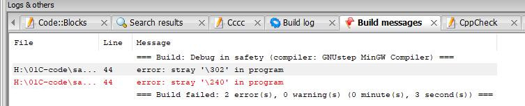 error: stray '\302' ‘\240’in program错误