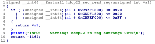 Function hdcp22_sec_read_reg decompiled