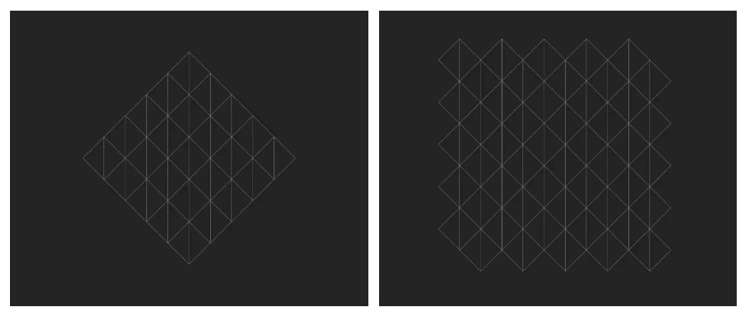 左：将平面旋转 45 度的选项  右：构造自定义 BufferGeometry