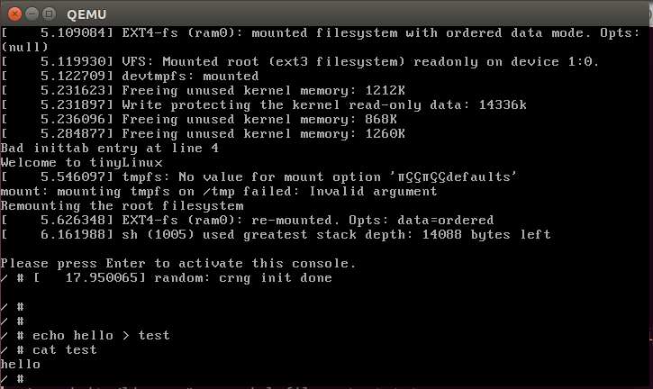 源码编译linux内核并运行一个最小的文件系统（最新整理版）