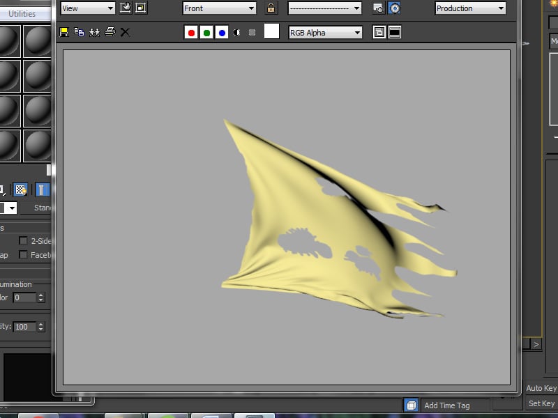 Rendering a torn cloth simulation