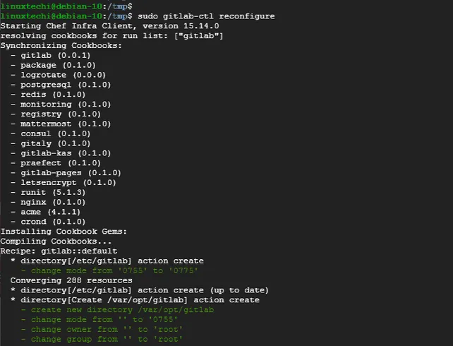 Gitlab-CE-Reconfiguration-Command-Debain10