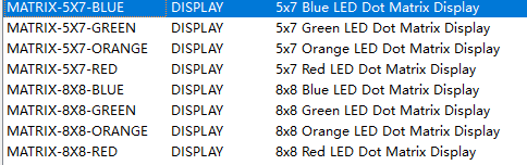 proteus提供的LED点阵