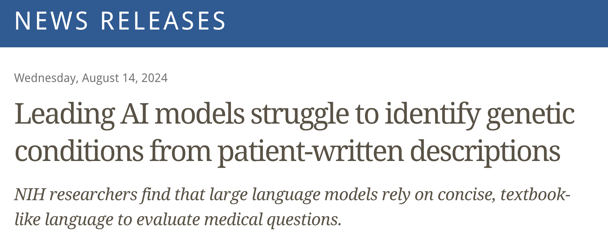 https://www.nih.gov/news-events/news-releases/leading-ai-models-struggle-identify-genetic-conditions-patient-written-descriptions