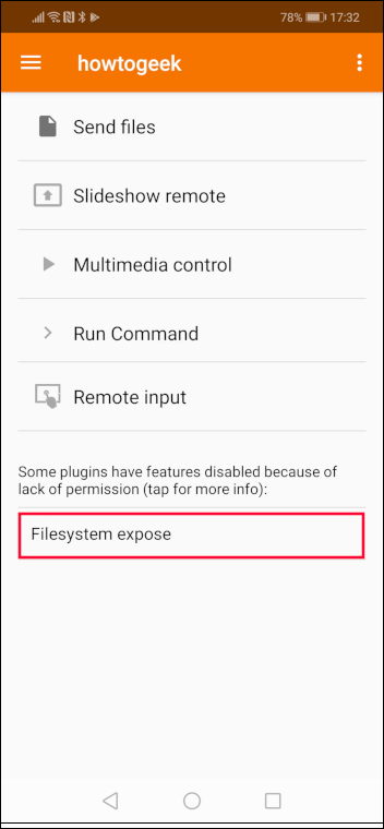 Filesystem expose menu item