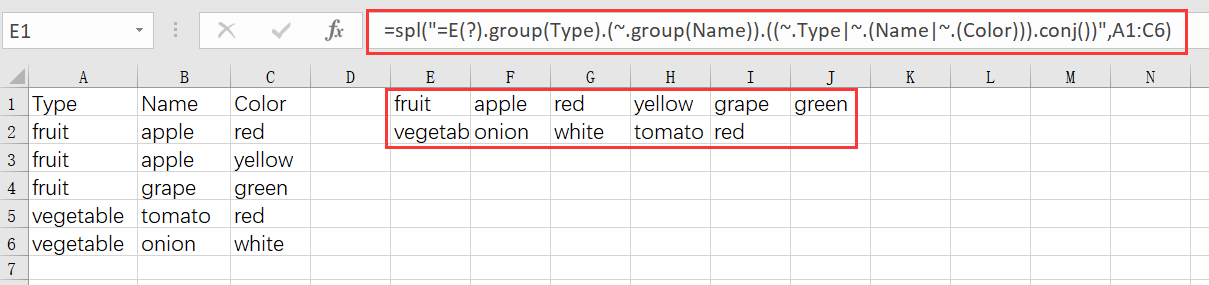 Excel 两层分类后的行转列