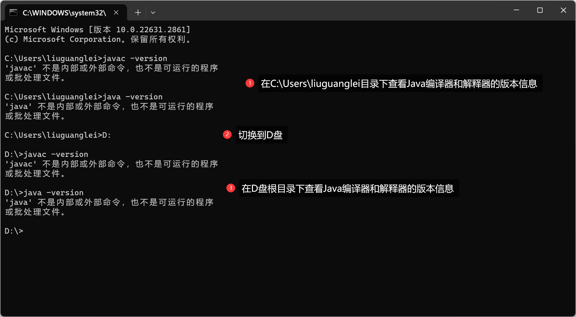 验证Java17的Path环境变量是否删除成功