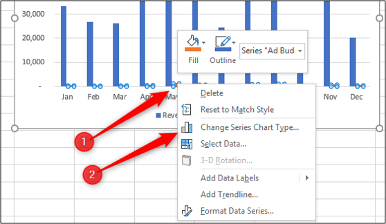 Change the chart type of a data series