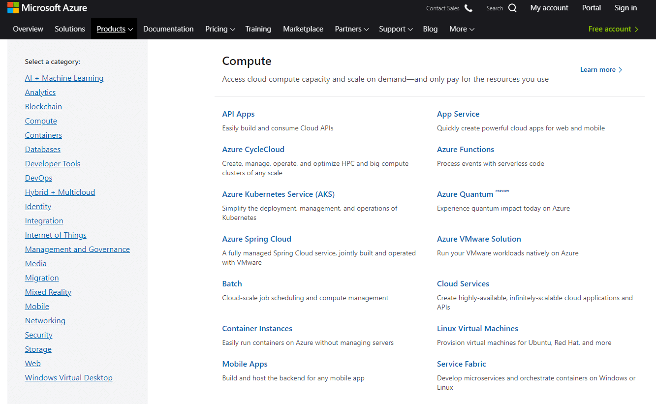 Microsoft Azure 云服务