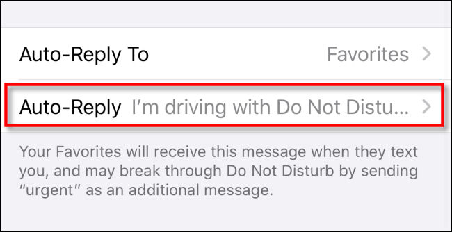 tap "auto-reply" in "do not disturb&quot