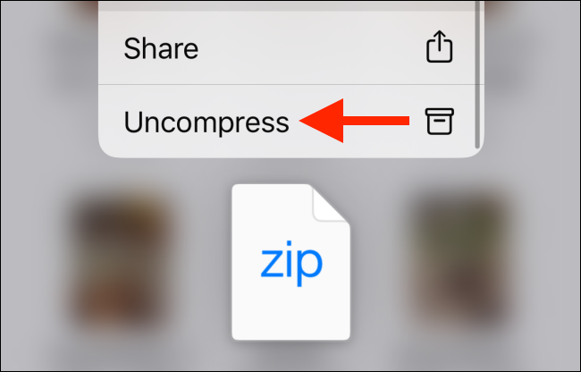 Tap on Uncompress