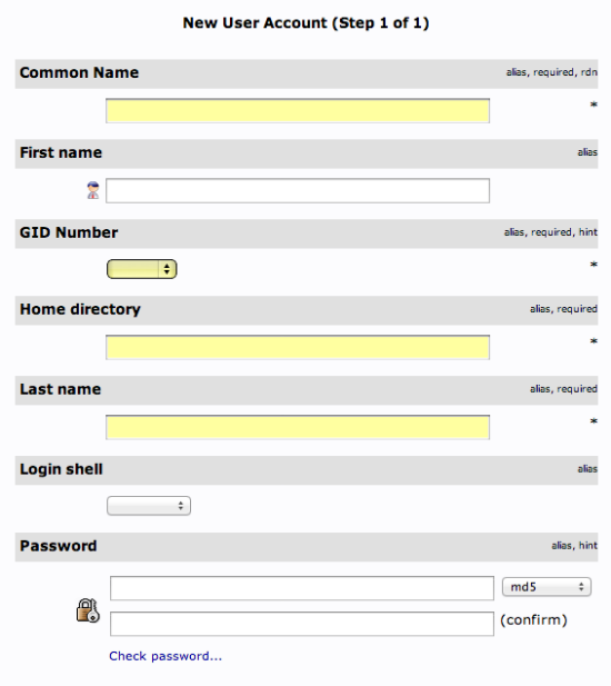 LDAP user fields