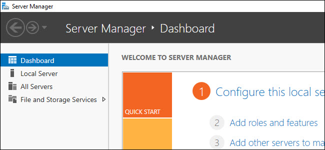 Windows Server Manager Dashboard