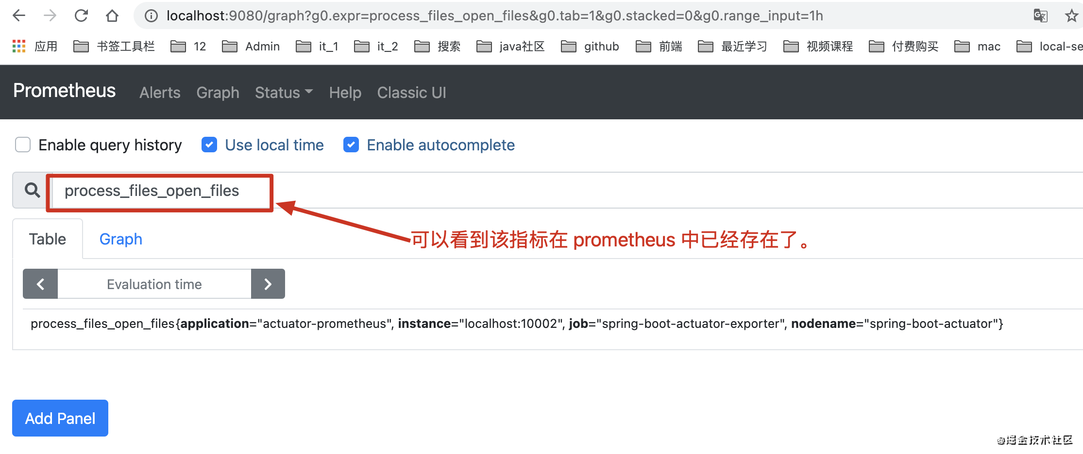 在 prometheus 中查看指标数据