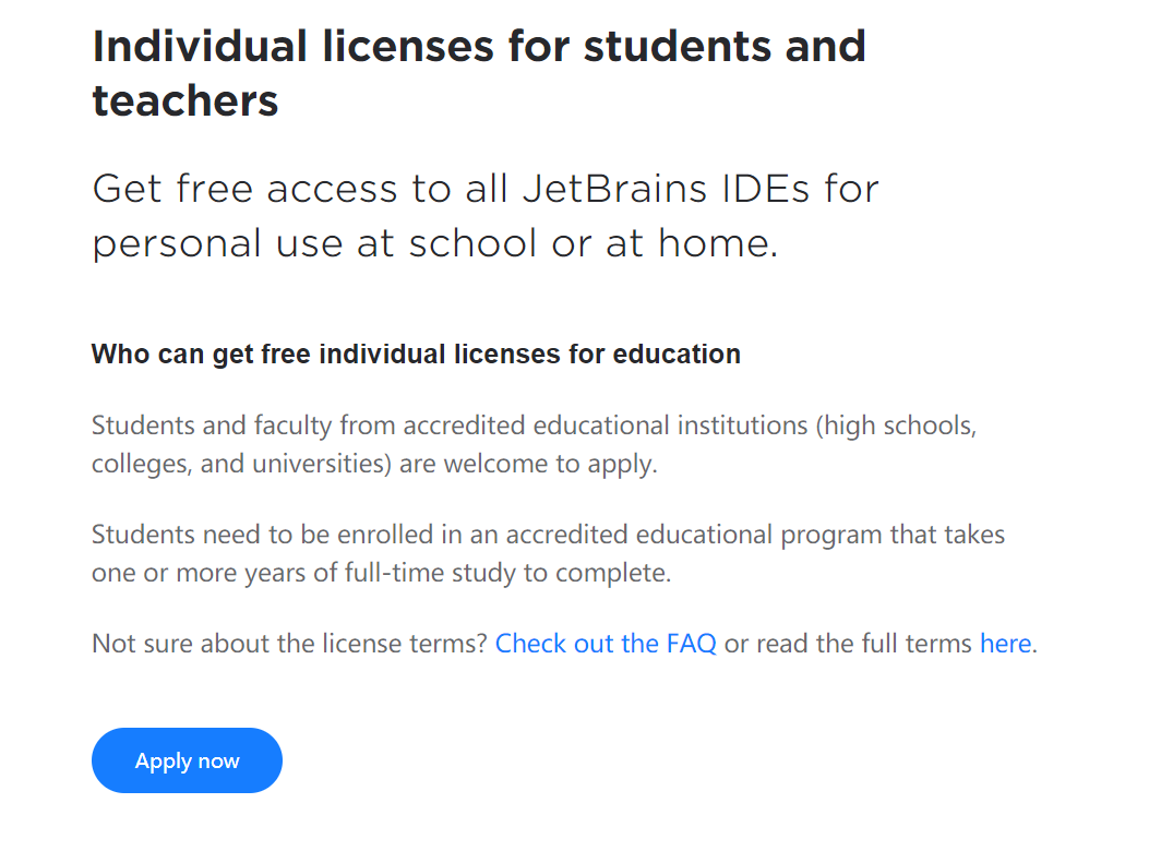 download student license jetbrains