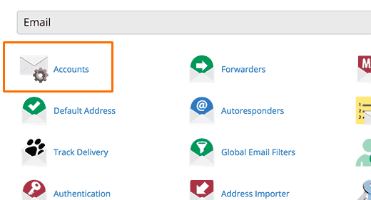 Email accounts Email accounts