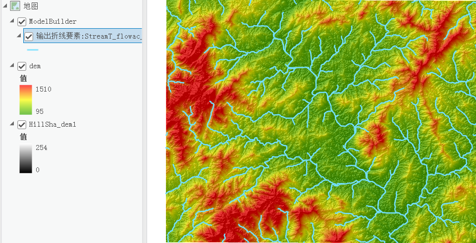 ArcGIS小技巧：从DEM中提取水系线