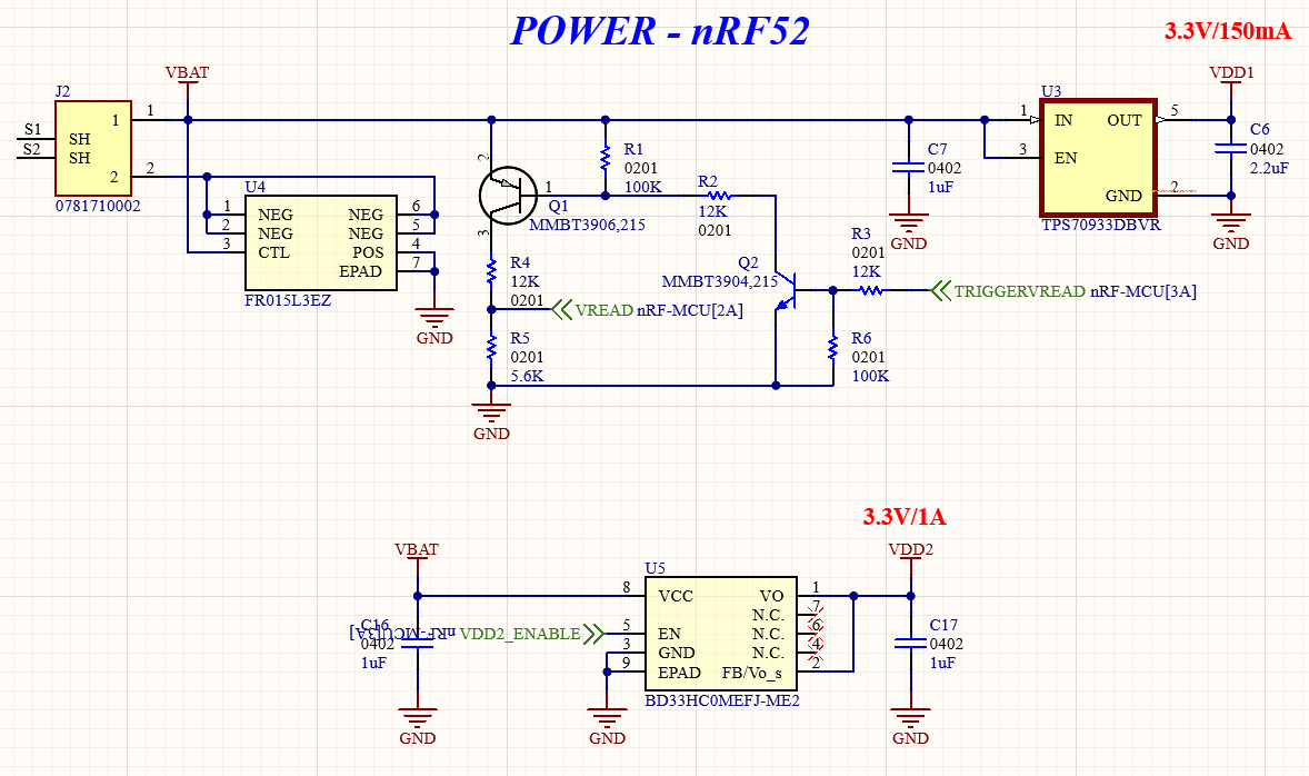 nRF52840 电源调节器原理图