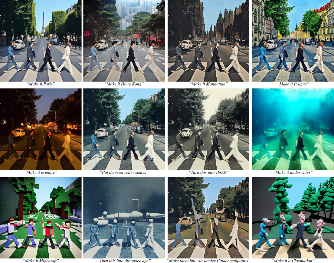 The iconic Beatles Abbey Road album cover transformed in a variety of ways