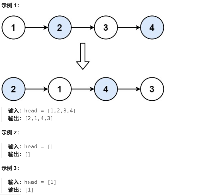 LeetCode-25 -两两交换链表中的节点