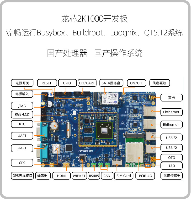 迅为龙芯2K1000开发板国产处理器操作系统