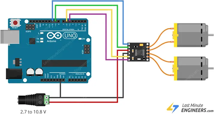 将 drv8833 电机驱动模块连接到 arduino