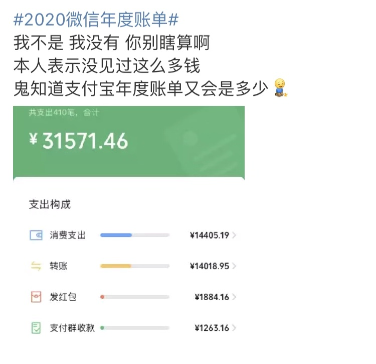 微信整人假紅包圖片恐怖大片2020微信年度賬單上線支付寶的也可以查了