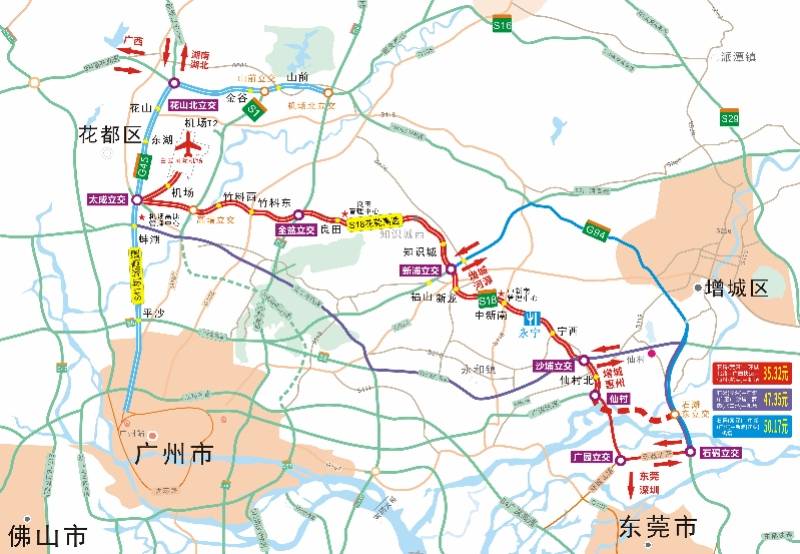 广华快速通道路线图图片