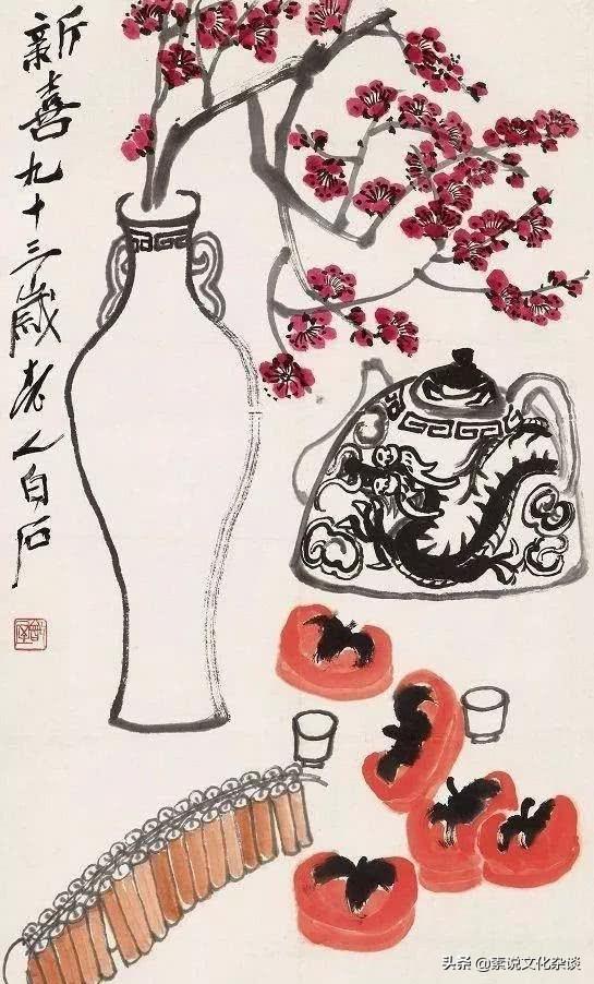 和画意思相近的字齐白石迎新年画几张岁朝图喜气洋洋画中的鞭炮也太