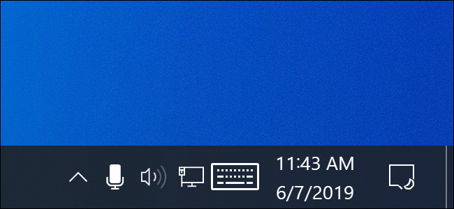 Microphone icon in Windows 10's notification area