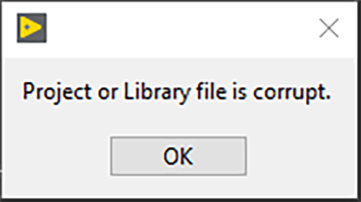 LabVIEW项目或库文件已损坏