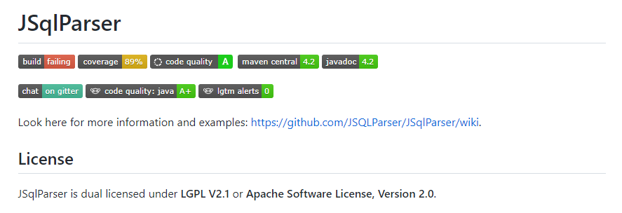 JSQLParser碰到的问题