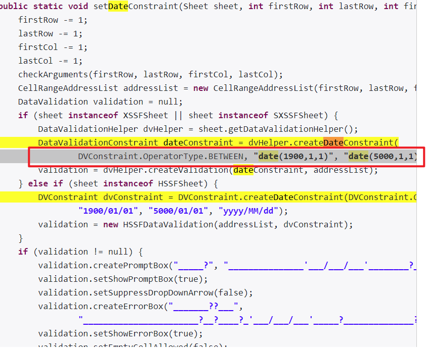 POI设置日期类型时间约束createDateConstraint不生效了