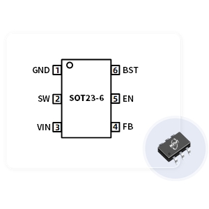 KP522201A采用 SOT23-6 封装的 4.5V 至 17V 输入、2A 输出、600kHz 同步降压转换器