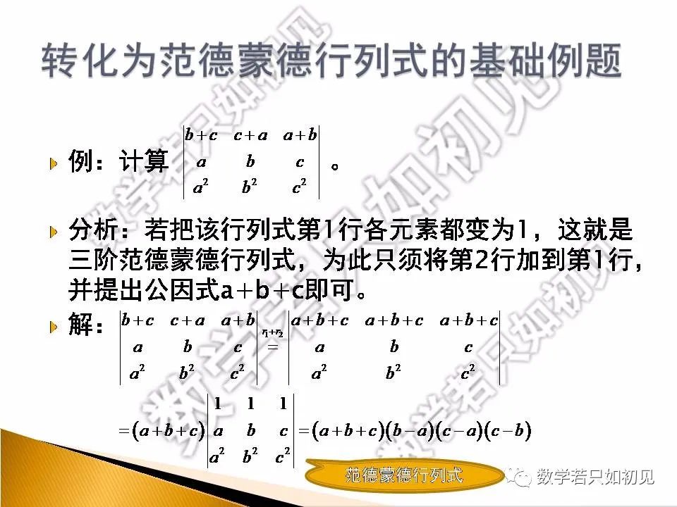 线性代数及其应用线性代数入门范德蒙德行列式的计算及其简单应用