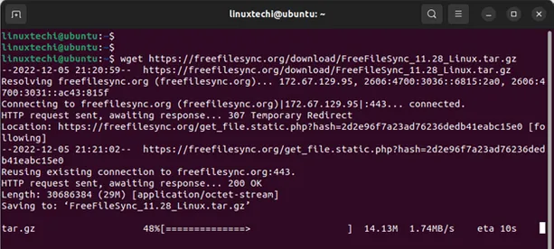 Wget-Comando-Descargar-freefilesync-ubuntu